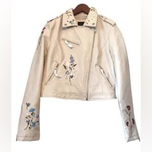 Romeo and Juliet couture vegan leather size medium embroidered moto jacket